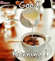 good morning cup coffee tea have a nice day good day