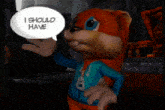 a video game character says i should have in a speech bubble