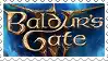 a postage stamp with the words baldurs gate on it
