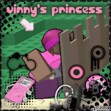 a picture of vinny 's princess with an ipod