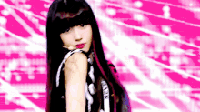 a girl with long black hair is wearing a shirt that says new york on it