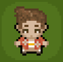 a pixel art of a man with brown hair and a beard