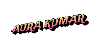 a logo for aura kumar with a shadow on it