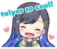 a cartoon of a girl with the words taiyos so cool