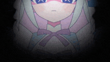 a close up of a drawing of a girl with a bow