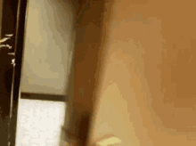 a close up of a person 's torso with a door in the background
