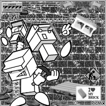 a black and white drawing of a cartoon character with the words under construction