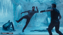 a man is kicking another man in the face with the hashtag pranay varma on the bottom