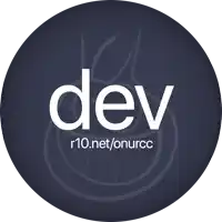 a logo for dev r10.net/onurcc in a circle