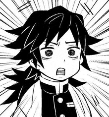 a black and white drawing of a person 's face with a surprised look on their face .