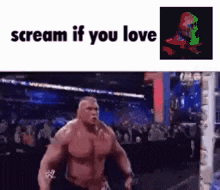 a meme of a muscular man screaming if you love .