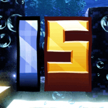 a cartoon drawing of the number 15 with bubbles behind it