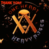 a poster with a skull and the words " one heart heavy roses "