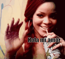 Rihanna Hola Mi Amor Saludo Sonrisa GIF - Rihanna Hola Mi Amor Mi Amor GIFs