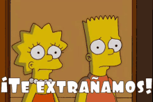 Lisa Y Bart Extrañan A Homero GIF - Te Extrañamos Te Extraño Extrañándote GIFs