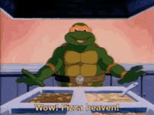 Tmnt Michelangelo GIF - Tmnt Michelangelo Wow Pizza Heaven GIFs