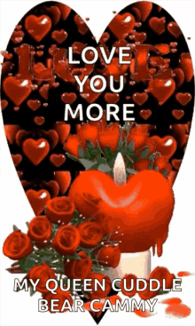 love you more roses glitter candle i love you
