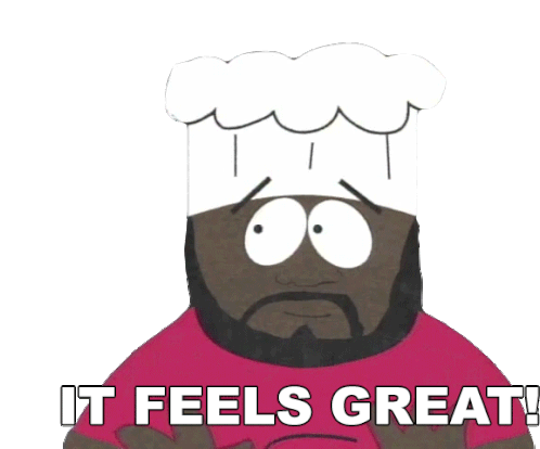 It Feels Great Chef Sticker - It Feels Great Chef South Park Stickers