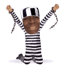 a cartoon of a man in a prison uniform with the number 681698
