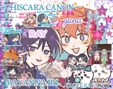 a collage of anime characters with the words chiscara canon on the top