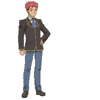 a man with red hair is wearing a black suit and tie