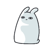 a black and white drawing of a rabbit 's face with big eyes