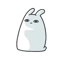 a black and white drawing of a rabbit 's face with big eyes