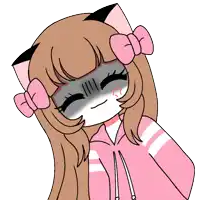 a drawing of a girl wearing a pink hoodie
