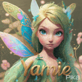 a painting of a fairy with the name yannie on the bottom