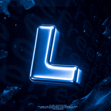 a blue letter l is surrounded by ice and water