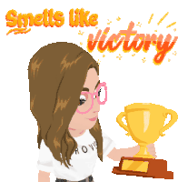 Smell Of Victory Trophy Sticker - Smell Of Victory Trophy Success Stickers