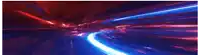 a blue and red light coming out of a tunnel