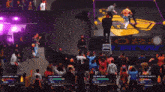 a video game shows a wrestler named the iron boss