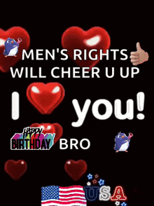 men 's rights will cheer you up i you happy birthday bro usa
