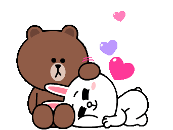 Brown Bear And Cony Sweet Sticker - Brown Bear And Cony Sweet Relaxing Stickers