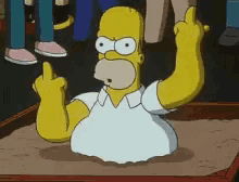 Homer Simpson Woohoo GIF - Homer Simpson Woohoo Middle Finger GIFs