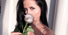 Smelling Flowers Blowing GIF - Smelling Flowers Blowing Flirty GIFs