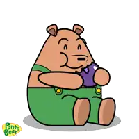a cartoon of a bear with pants bear written on it