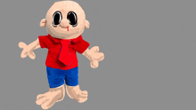 a cartoon character with a red shirt and tie