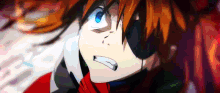 a close up of a cartoon character with red hair