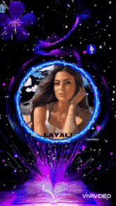 a woman in a blue circle with the name layali on it