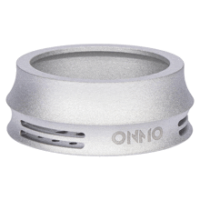a silver ring that says onno on it