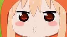 a close up of a cartoon character 's face with a hoodie on .