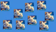 Blue Bunny Background Cute Background GIF - Blue Bunny Background Bunny Background Cute Background GIFs