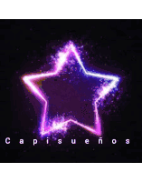 a purple star is glowing on a black background