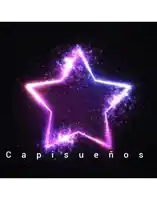 a purple star is glowing on a black background