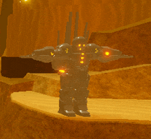 a computer generated image of a robot standing on a hill