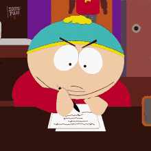 Writing Eric Cartman GIF - Writing Eric Cartman South Park GIFs