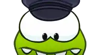 a cartoon character wearing a black hat and glasses