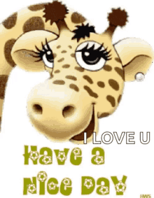friday love have a nice day giraffe wink